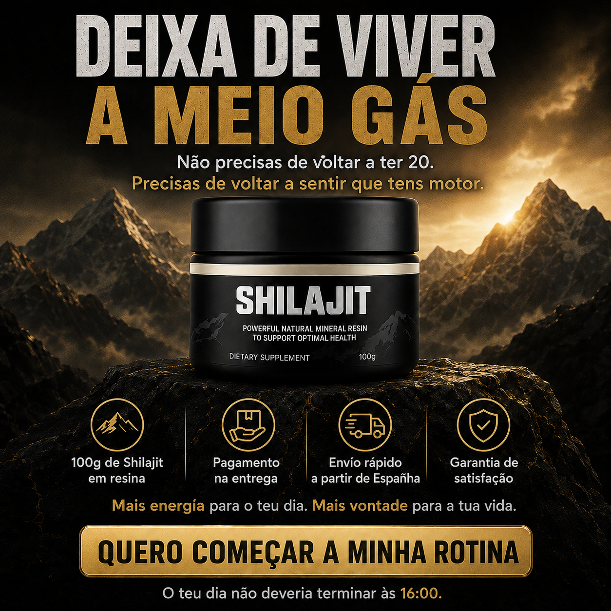 Resina Pura de SHILAJIT® | Energia, Foco e Vitalidade Sem Químicos