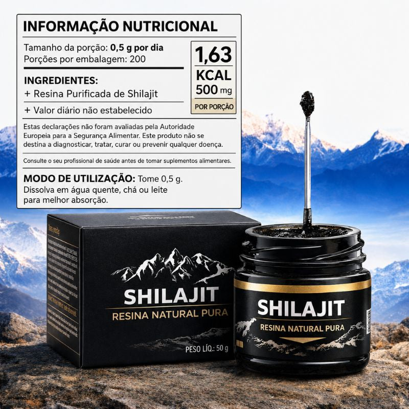 Resina Pura SHILAJIT® | Energia, Foco e Vitalidade Masculina