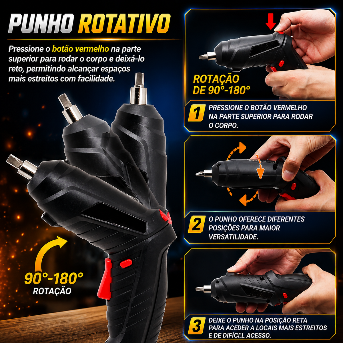 Aparafusadora Elétrica Sem Fios DrillMate®  | 47 Peças + Mala de Transporte
