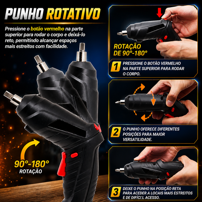 Aparafusadora Elétrica Sem Fios DrillMate®  | 47 Peças + Mala de Transporte