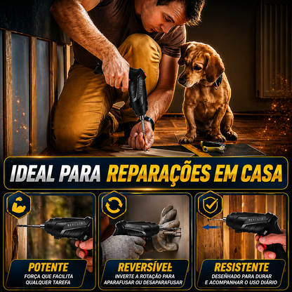 Aparafusadora Elétrica Sem Fios DrillMate®  | 47 Peças + Mala de Transporte