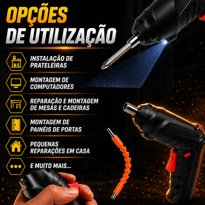Aparafusadora Elétrica Sem Fios DrillMate®  | 47 Peças + Mala de Transporte