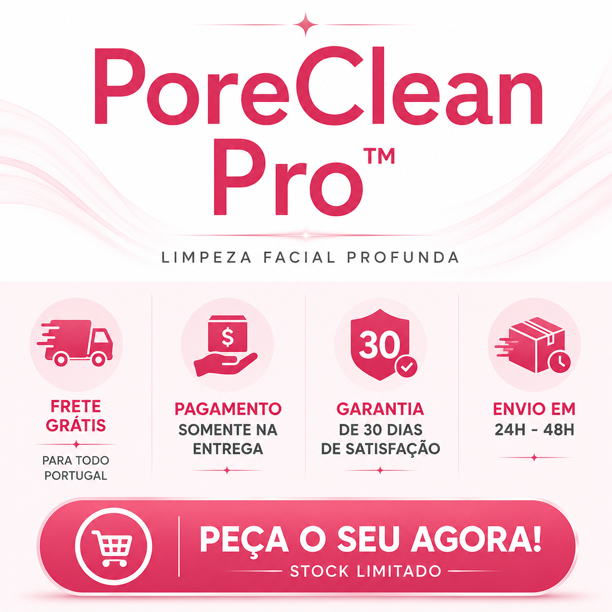 Removedor de Cravos e Espinhas PoreClean Pro™ + Sérum Antiacne GRÁTIS