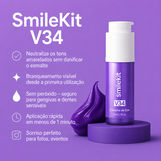 Pasta Branqueadora Dentária SmileKit™ V34 (COMPRA 1, LEVA 2)