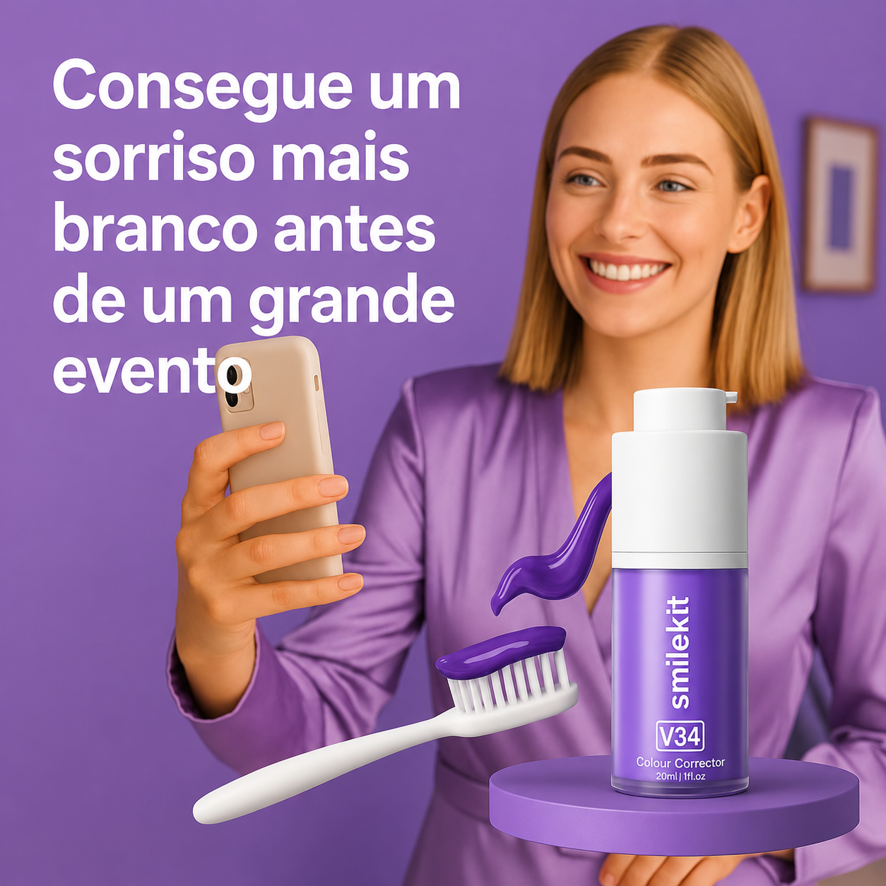 Pasta Branqueadora Dentária SmileKit™ V34 (COMPRA 1, LEVA 2)