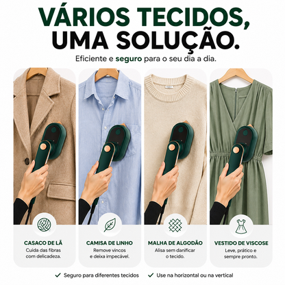 Ferro de Engomar Portátil 2 em 1 com Vapor