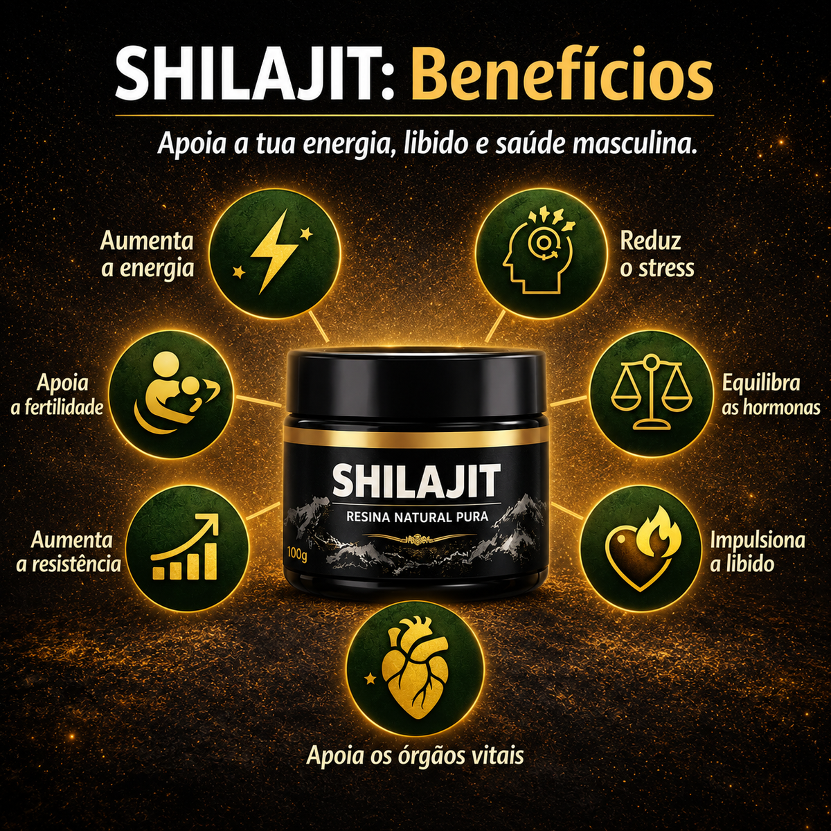 Resina Pura SHILAJIT® | Energia, Foco e Vitalidade Masculina