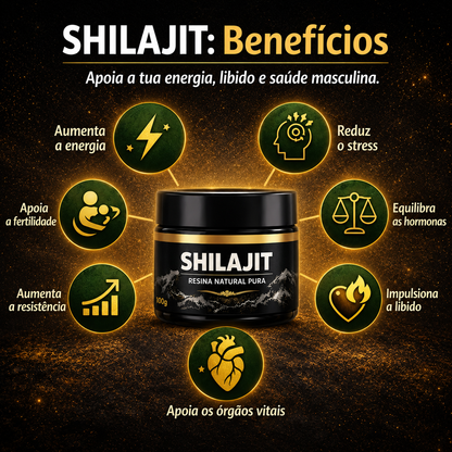 Resina Pura SHILAJIT® | Energia, Foco e Vitalidade Masculina