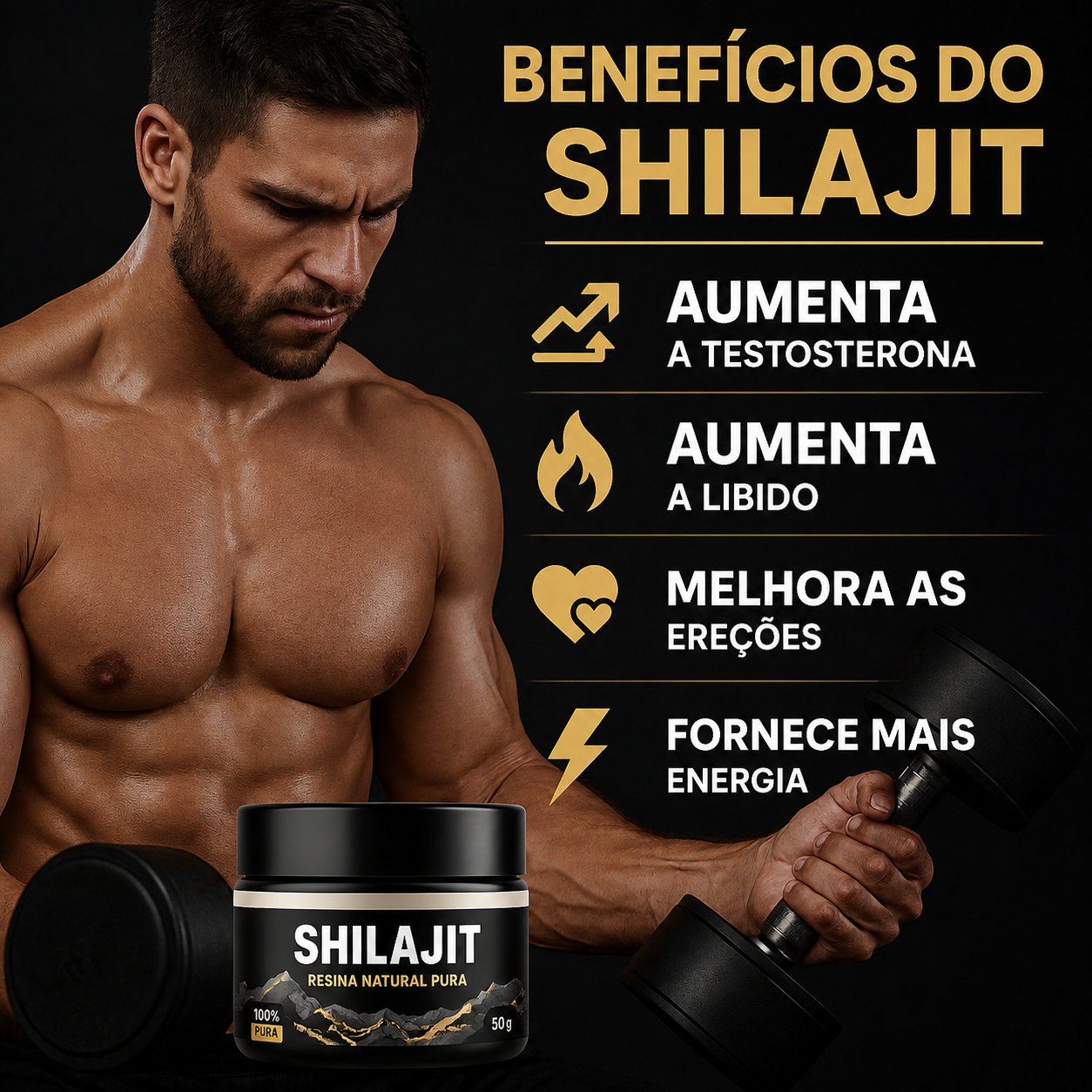 Resina Pura SHILAJIT® | Energia, Foco e Vitalidade Masculina