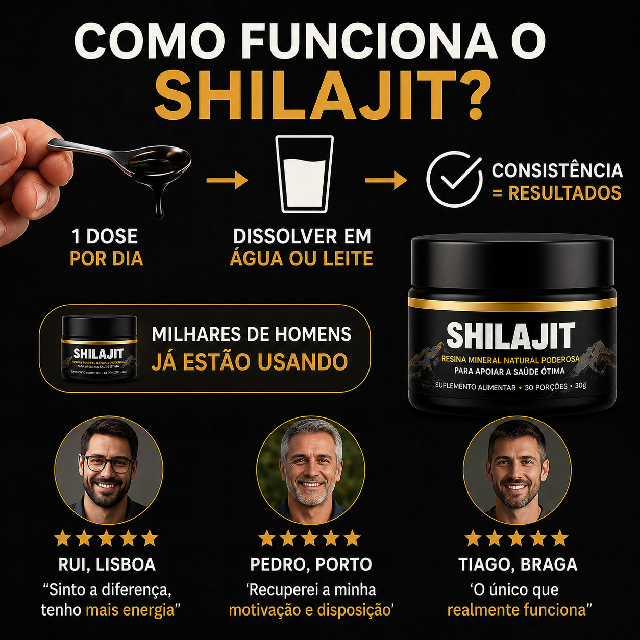 Resina Pura SHILAJIT® | Energia, Foco e Vitalidade Masculina