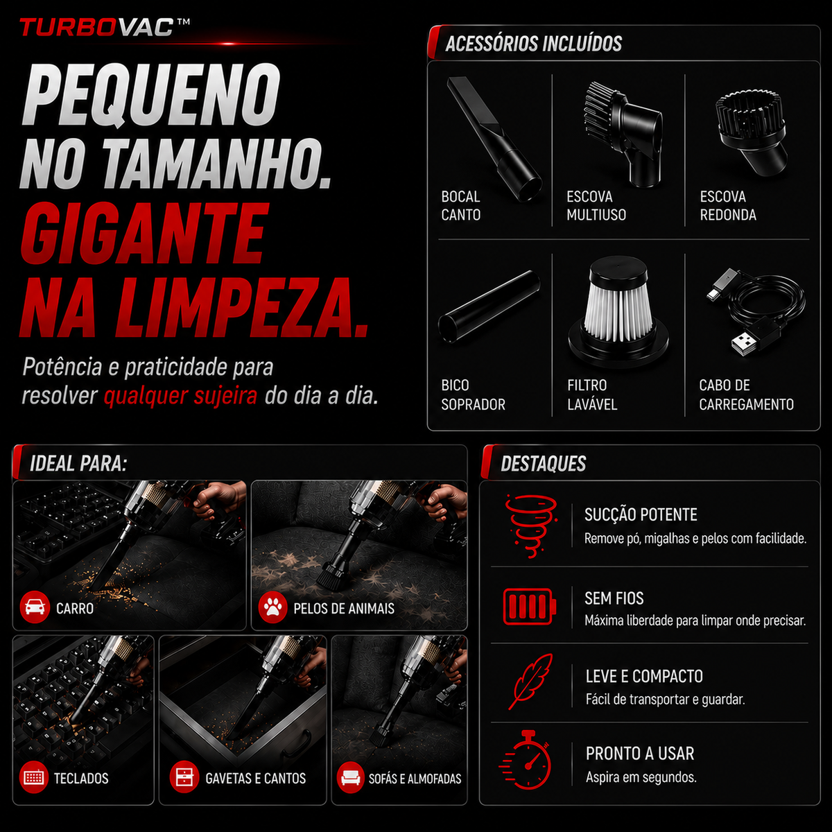 Aspirador Portátil TurboVac™