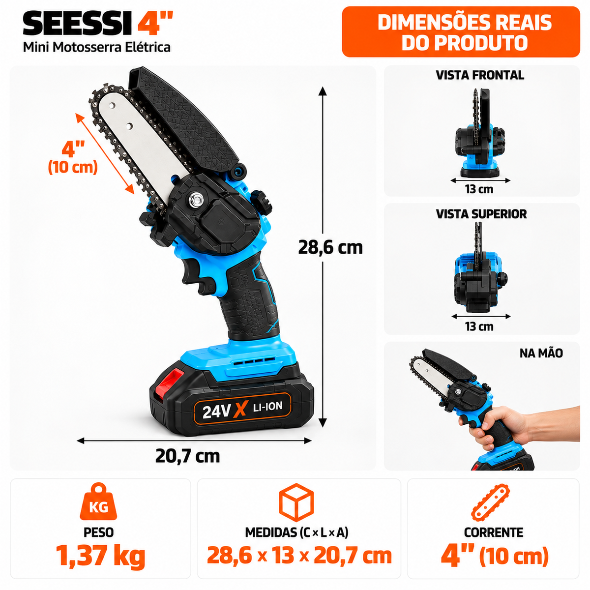 Motosserra Elétrica 4" | SEESSI™
