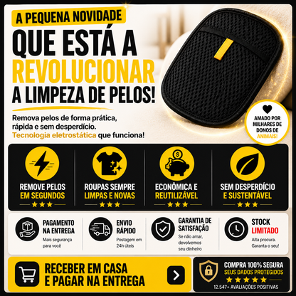 Escova Tira Pelos Eletrostática