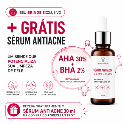 Removedor de Cravos e Espinhas PoreClean Pro™ + Sérum Antiacne GRÁTIS