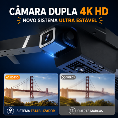 Drone Profissional 4K com Câmara Dupla + Mala de Transporte Grátis