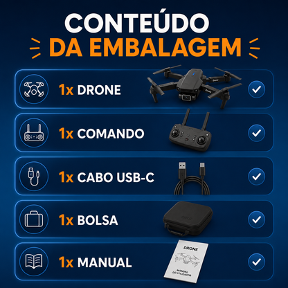 Drone Profissional 4K com Câmara Dupla + Mala de Transporte Grátis