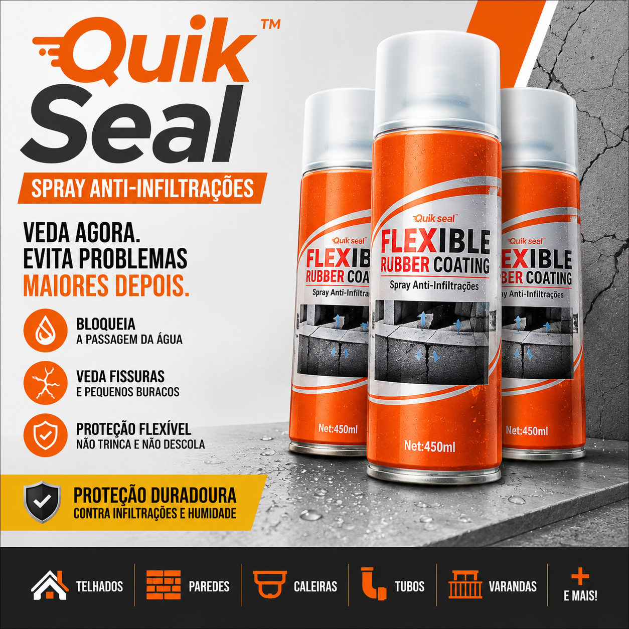 Quik Seal™ | Spray Anti-Infiltrações