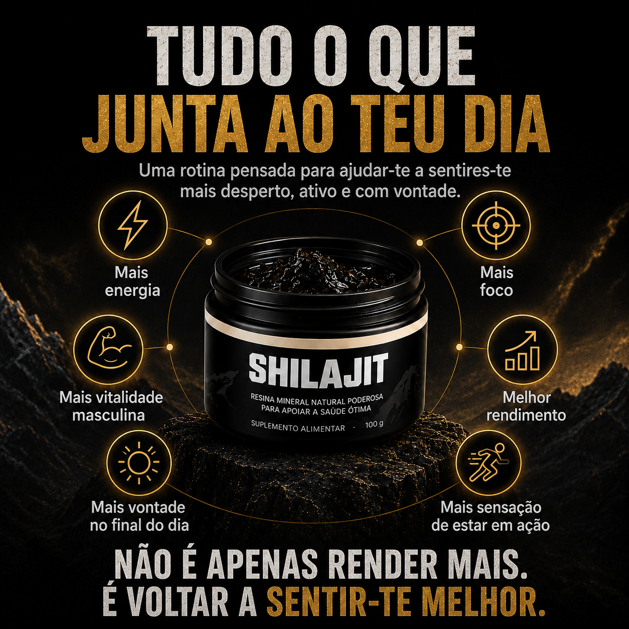 Resina Pura de SHILAJIT® | Energia, Foco e Vitalidade Sem Químicos