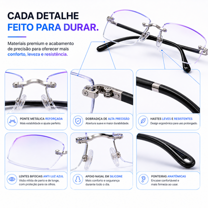 Óculos com Filtro de Luz Azul + Case | VistaZen™