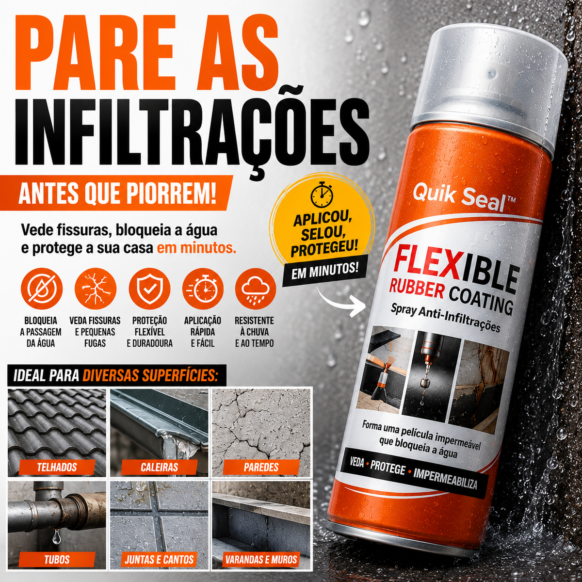 Quik Seal™ | Spray Anti-Infiltrações
