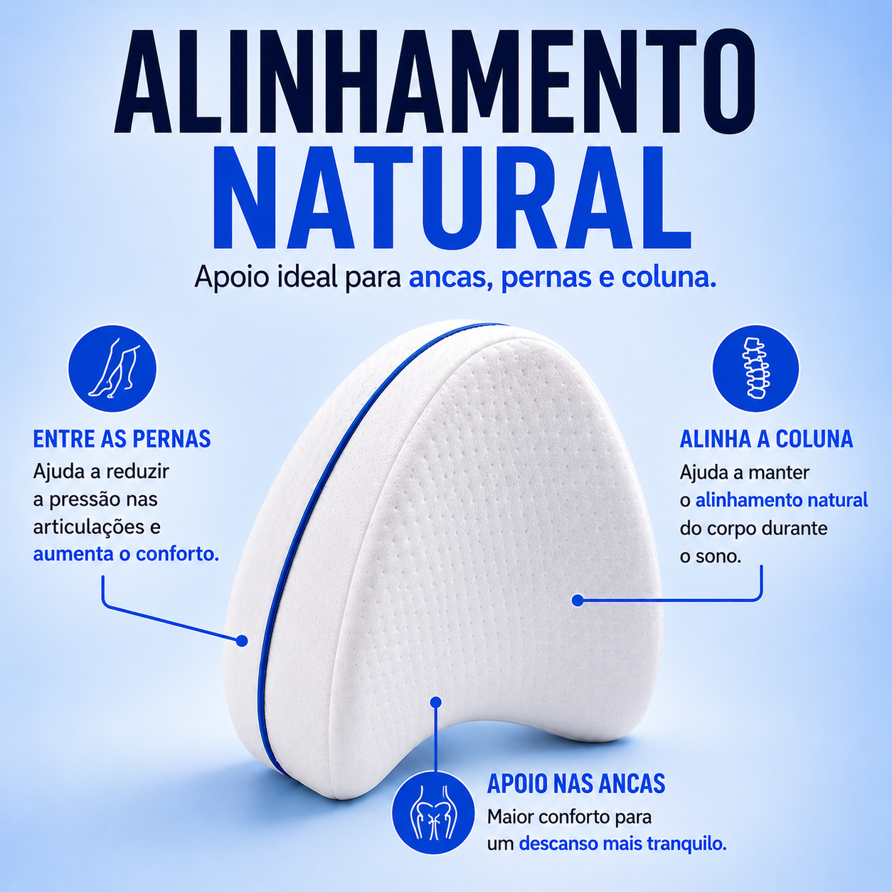 Almofada Ergonómica Ortoflex™ | Alinha Ancas e Coluna