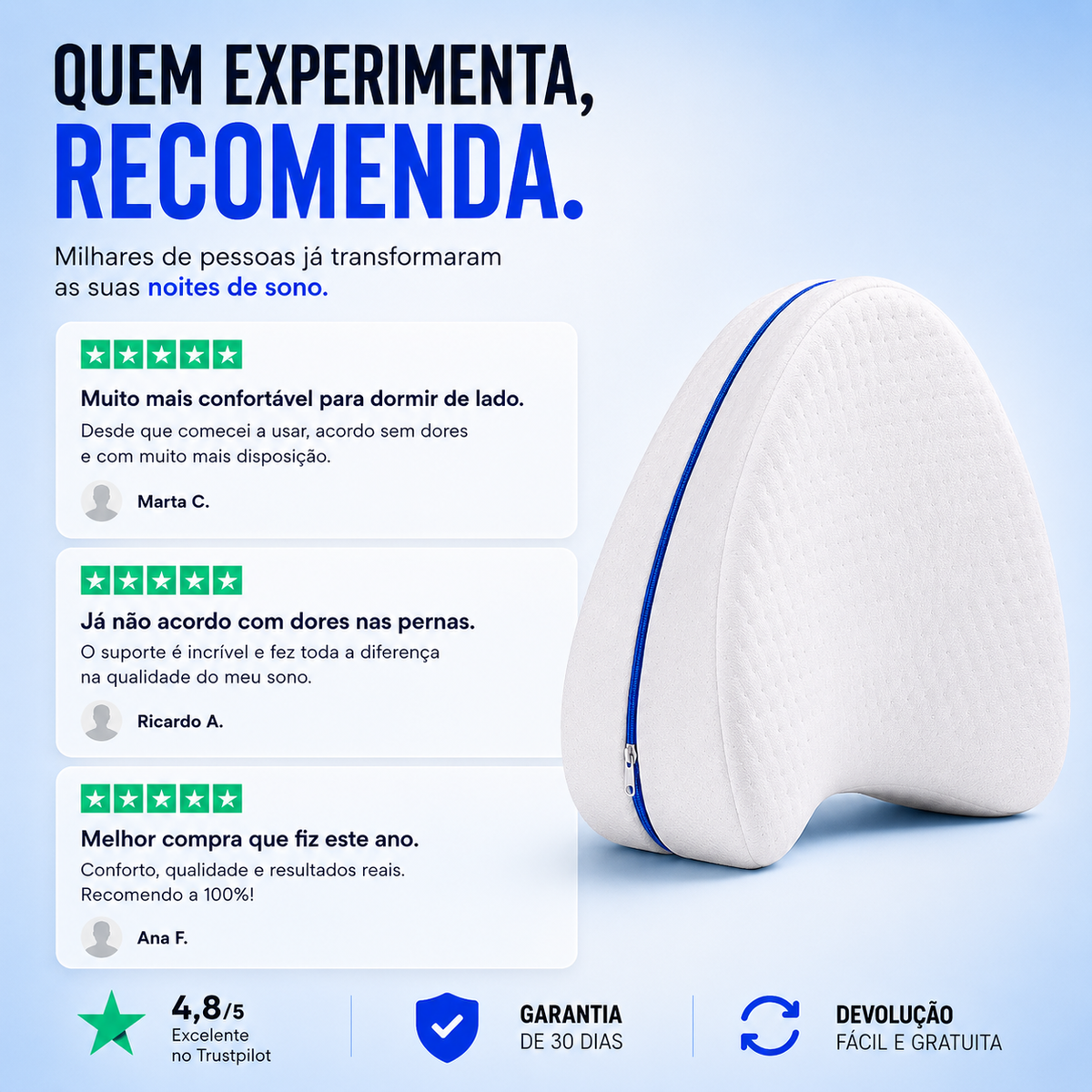 Almofada Ergonómica Ortoflex™ | Alinha Ancas e Coluna