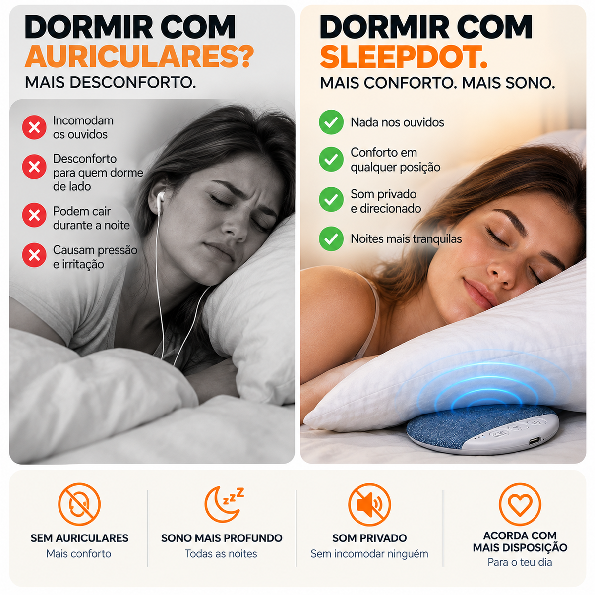 SleepDot™ | Som Privado Para Dormir Melhor