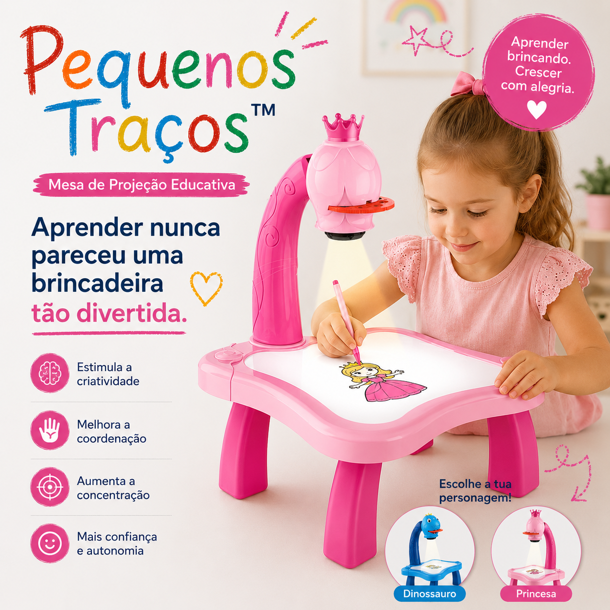 Pequenos Traços™ | Mesa de Projeção Educativa